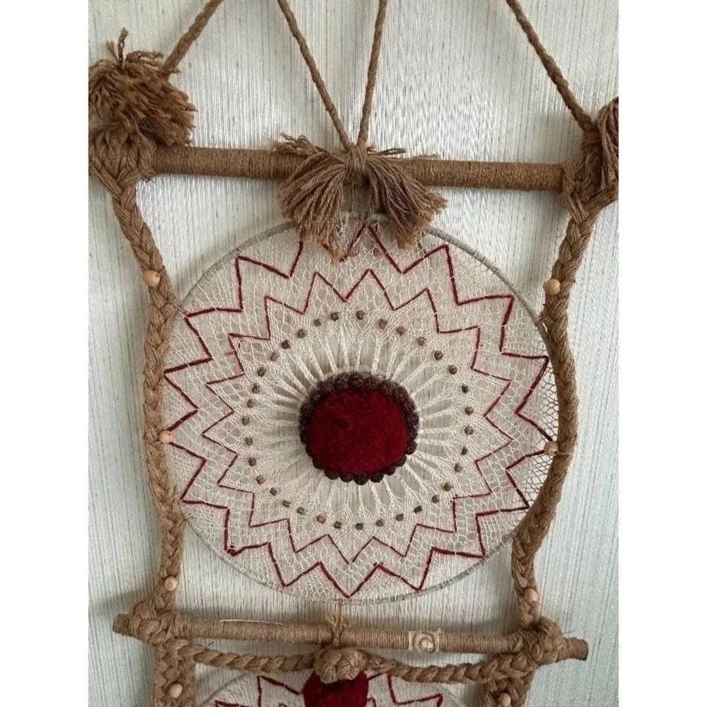 Vintage Rare Large Design DON FREEDMAN Retro‎ Macrame Woven Wall Hanging - 1976
